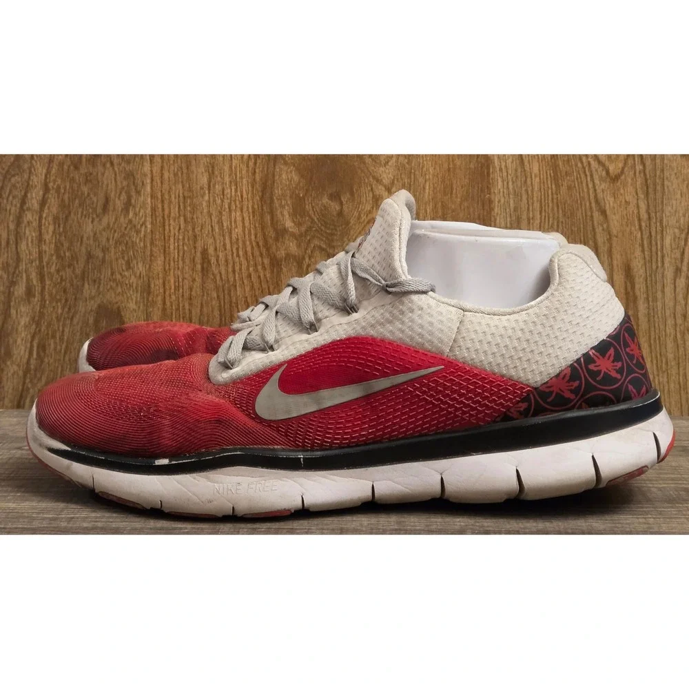 Nike Free Trainer V7 Ohio State Buckeyes Shoes Mens 13 Red Gray White